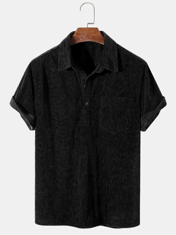 VEGO חולצת פולו מקורדרוי לגברים